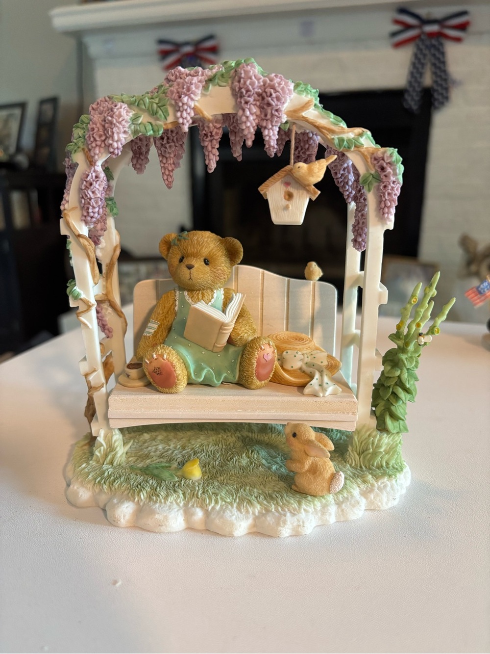 Cherished Teddies "GENEVIEVE" 2002 Membears Only Figurine Club Piece arbor swing - Picture 2 of 8